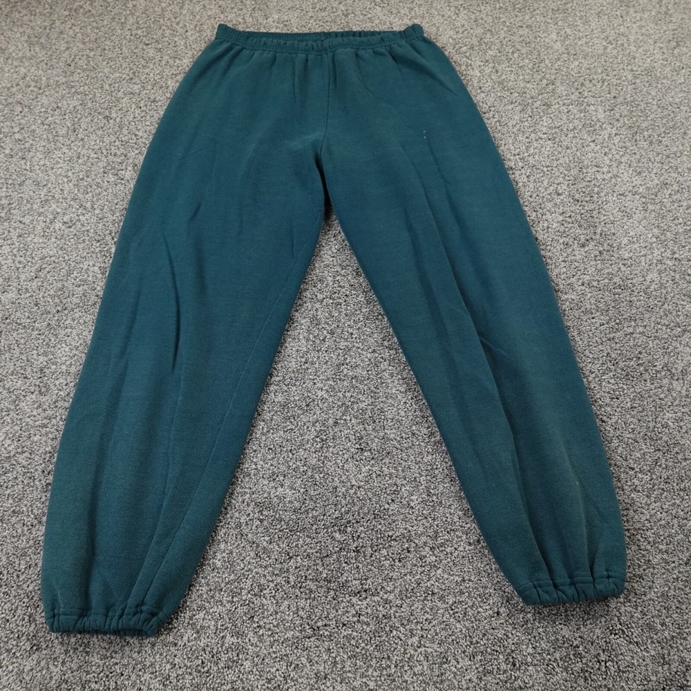 VTG Jerzees Pants Mens XL Green Pull On Sweatpants Warmup Jogger Gym Tapered USA